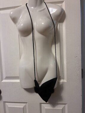 VINTAGE ADRIENNE LANDAU BROWN MINK  BLACK CLUTCH PURSE